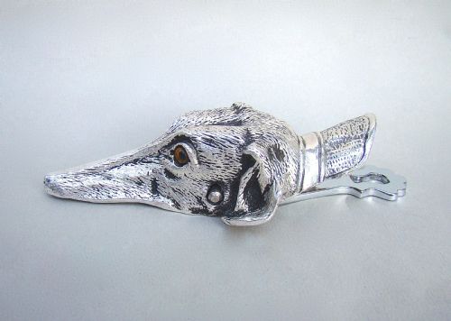 fig 1. NOVELTY SILVER PLATED PAPER CLIP IN THE SHAPE OF A DOG'S HEAD, CIRCA 1920