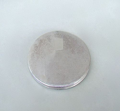 fig 2. ART DECO SILVER AND GUILLOCHE ENAMEL COMPACT BY HENRY CLIFFORD DAVIS, BIRMINGHAM 1922