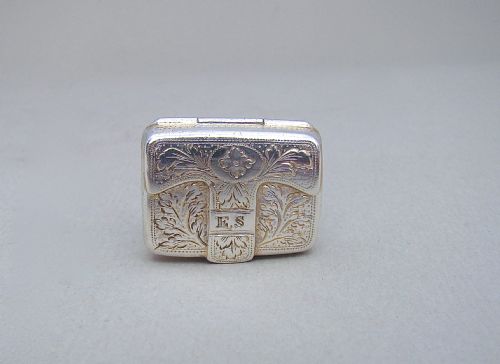 Georgian Silver  'Valise'  Vinaigrette by Ledsam & Vale, Birmingham 1823