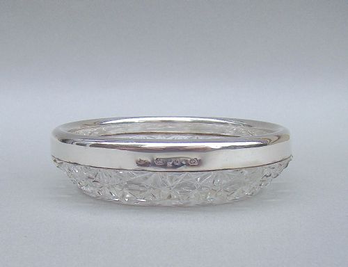 fig 2. VICTORIAN STERLING SILVER & HOBNAIL GLASS LEMON DISH, BIRMINGHAM 1895