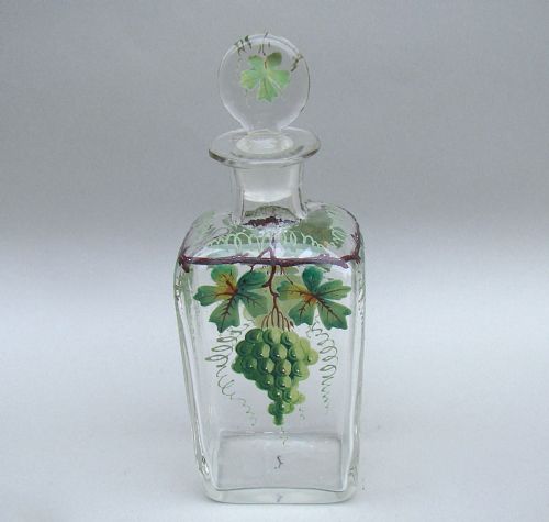 fig 1. 19TH CENTURY FRENCH ENAMELLED GLASS DECANTER, CIRCA 1880
