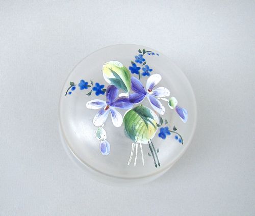fig 1. 19TH C. FRENCH GLASS ENAMELLED TRINKET BOX, CIRCA 1890