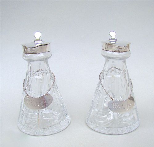 fig 3. FABULOUS PAIR OF ART DECO SILVER MOUNTED WHISKY TOTS BY MAPPIN & WEBB, BIRMINGHAM 1936
