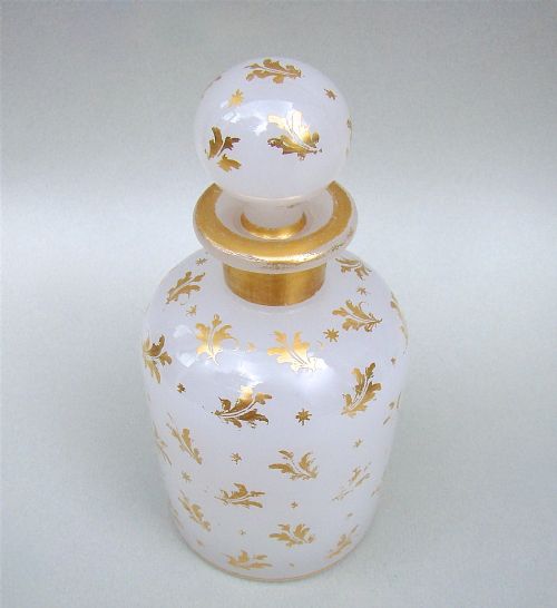 fig 1. FABULOUS 19TH C. FRENCH LARGE OPALINE GLASS SCENT BOTTLE, CIRCA 1870