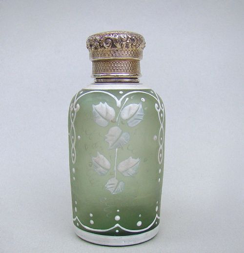 Victorian Silver Gilt & Enamelled Glass Scent Bottle, Circa 1880