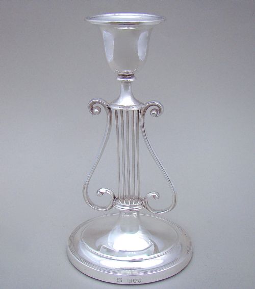 Rare Victorian Silver "Lyre" Table Candlestick by the Goldsmiths & Silversmiths Company, London 1896