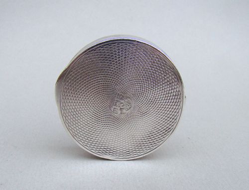 fig 3. ART DECO SILVER AND GUILLOCHE ENAMEL COMPACT WITH MARCASITE DECORATIONS BY THE ADIE BROTHERS, BIRMINGHAM 1930