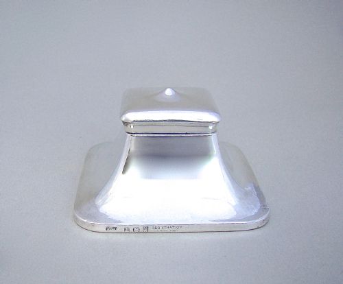 Unusual George V Silver Inkwell by H. J. Cooper & Co Ltd, Birmingham 1923