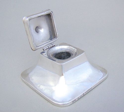 fig 2. UNUSUAL GEORGE V SILVER INKWELL BY H. J. COOPER & CO LTD, BIRMINGHAM 1923