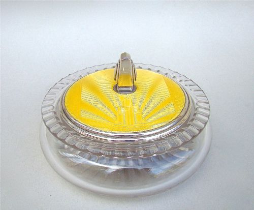 fig 1. ART DECO SILVER & GUILLOCHE ENAMEL TOILETRY JAR BY WILLIAM NEALE & SON LTD BIRMINGHAM 1934