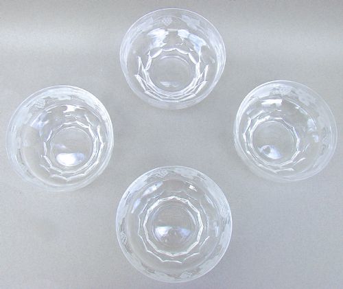 fig 1. SET OF FOUR EDWARDIAN ETCHED GLASS BOWLS, CIRCA 1910