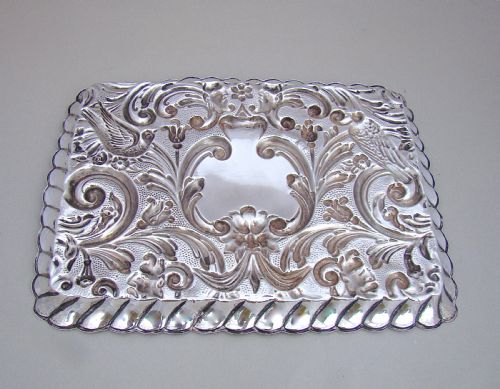 fig 2. EDWARDIAN SILVER DRESSING TABLE TRAY BY W. J. MYATT & CO, CHESTER 1905