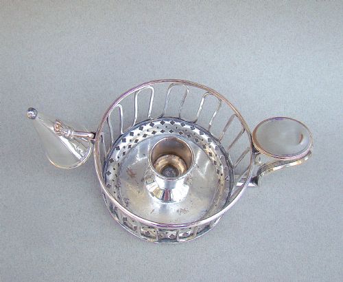 fig 1. GEORGIAN OLD SHEFFIELD PLATE WIREWORK CHAMBER STICK, CIRCA 1800