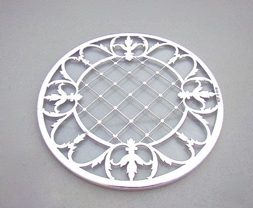 Silver Mounted Glass Teapot Stand by Mappin & Webb, Birmingham 1929
