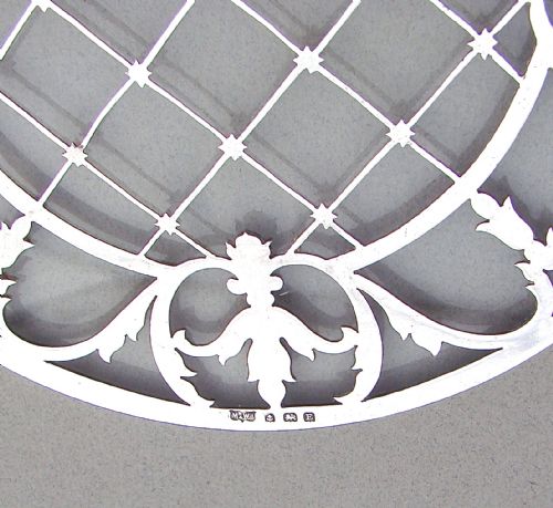 fig 1. SILVER MOUNTED GLASS TEAPOT STAND BY MAPPIN & WEBB, BIRMINGHAM 1929
