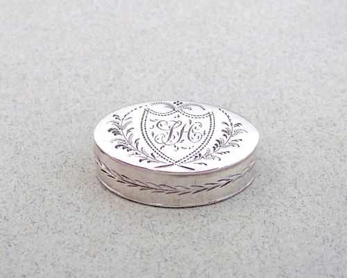 Georgian Silver Patch Box by Joseph Taylor, Birmingham 1798