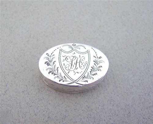 fig 1. GEORGIAN SILVER PATCH BOX BY JOSEPH TAYLOR, BIRMINGHAM 1798