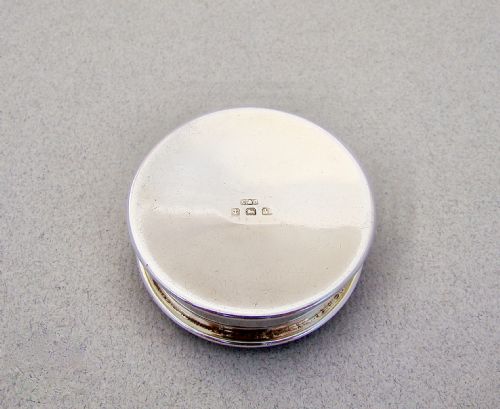 fig 3. ART DECO SILVER AND GUILLOCHE ENAMEL PILL BOX BY COHEN & CHARLES, BIRMINGHAM 1920