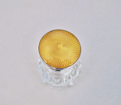fig 2. ART DECO SILVER & GUILLOCHE ENAMEL SCENT BOTTLE BY THE ADIE BROTHERS, BIRMINGHAM 1925