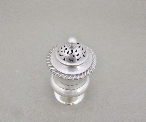 fig 1. GEORGIAN SOLID SILVER POUNCE POT, LONDON 1795