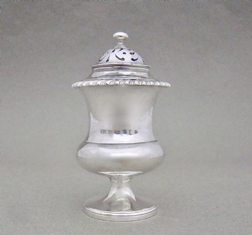 fig 2. GEORGIAN SOLID SILVER POUNCE POT, LONDON 1795