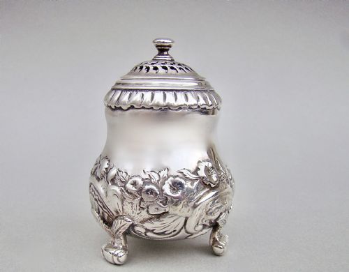 Exquisite Georgian Silver Pounce Pot by Joseph Angell, London 1825