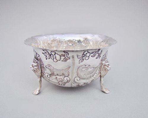 fig 2. DELIGHTFUL IRISH SILVER SUGAR BOWL BY WEIR & SONS, DUBLIN 1908
