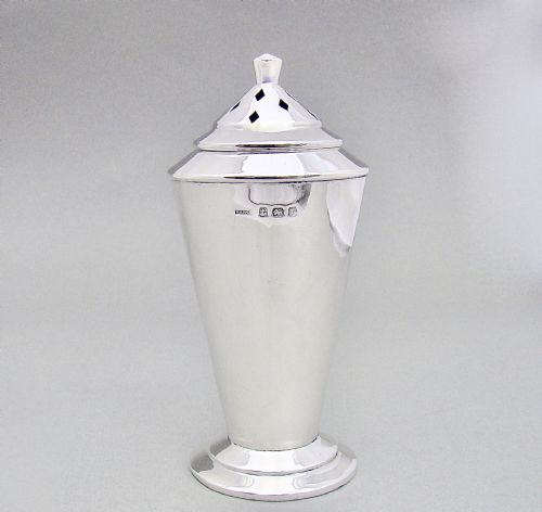 Art Deco Silver Sugar Caster by Hasset & Harper Ltd, Birmingham 1935