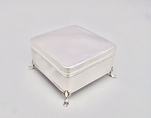 Art Deco Solid Silver Jewellery Box by James Deakin & Sons, Chester 1920