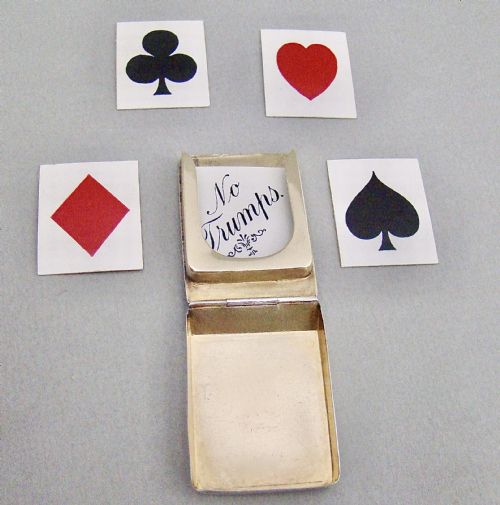 Small Edwardian Novelty Silver Trump Marker Case by the Boots Company, Chester 1905