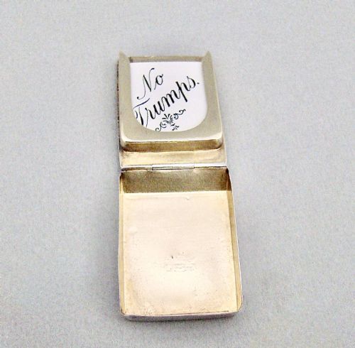 fig 1. SMALL EDWARDIAN NOVELTY SILVER TRUMP MARKER CASE BY THE BOOTS COMPANY, CHESTER 1905