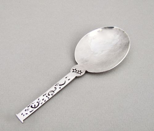 Rare Arts & Craft Silver Caddy Spoon by Nathan & Hayes, Chester 1906
