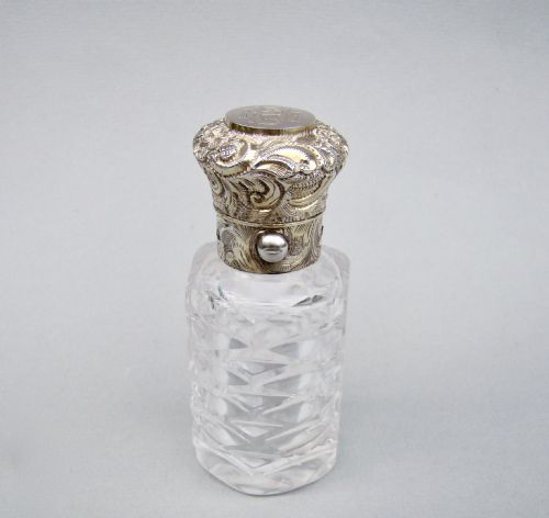 fig 1. FABULOUS VICTORIAN SILVER GILT AND CUT GLASS SCENT BOTTLE, CIRCA 1870