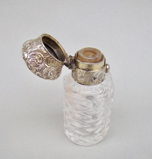 fig 2. FABULOUS VICTORIAN SILVER GILT AND CUT GLASS SCENT BOTTLE, CIRCA 1870