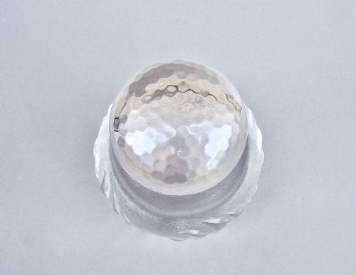 fig 3. GUSTAVE KELLER ARTS & CRAFT SILVER & FROSTED GLASS INKWELL, PARIS CIRCA 1900