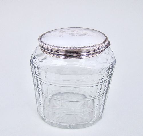 fig 1. RARE GEORGIAN OLD SHEFFIELD PLATE & SLICED-CUT GLASS TEA CADDY, CIRCA 1800