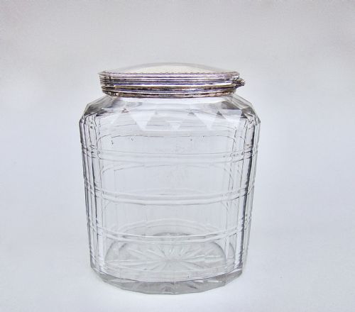Rare Georgian Old Sheffield Plate & Sliced-cut Glass Tea Caddy, Circa 1800