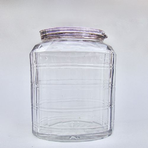 fig 2. RARE GEORGIAN OLD SHEFFIELD PLATE & SLICED-CUT GLASS TEA CADDY, CIRCA 1800