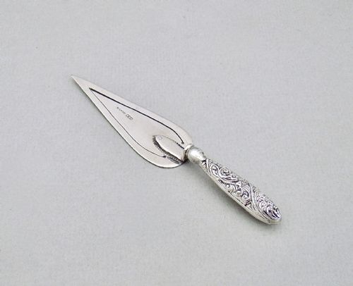 Edwardian Silver Trowel Shaped Bookmark by Crisford & Norris, Birmingham Circa 1900