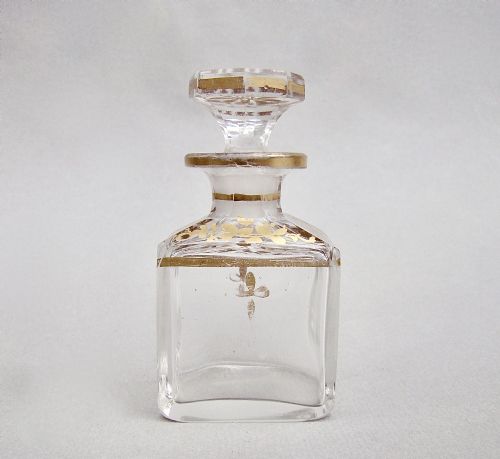 fig 1. 19TH CENTURY FRENCH GILT GLASS SCENT BOTTLE, CIRCA 1890