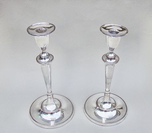 Pair of Georgian Old Sheffield Plate Candlesticks, Circa 1820