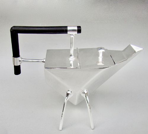 Mid-century Christopher Dresser Style Silver Plated Angular Teapot, Circa 1960