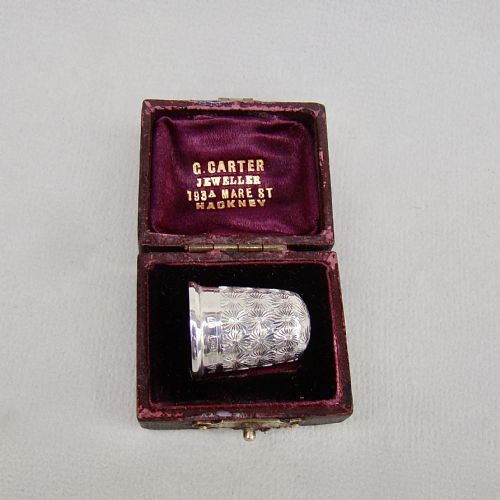 Cased George V Silver Thimble by Charles Horner, Chester 1915