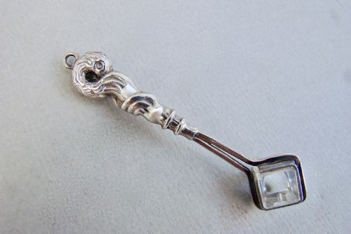fig 1. RARE VICTORIAN SILVER MINIATURE JEWELLER'S LOUPE OR MAGNIFIER FOR CHATELAINE, CIRCA 1890