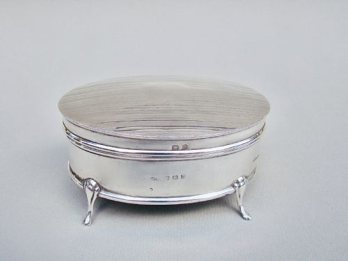 George V Silver Jewellery Box, Birmingham 1924