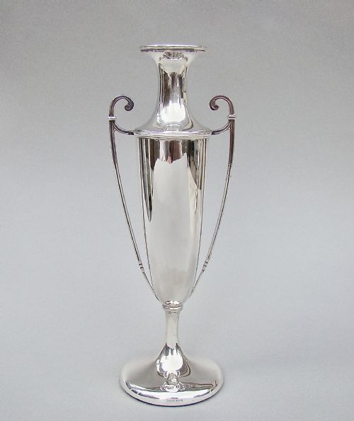 Elegant Edwardian Silver Urn Vase by Stewart Dawson & Co Ltd, Birmingham 1908