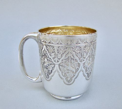 Fabulous Early Victorian Silver Christening Mug by Mappin & Webb, Sheffield 1844