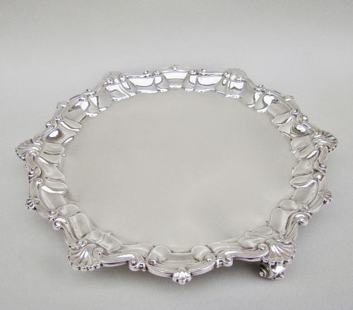 Superb Edwardian 10" Silver Salver by Ackroyd Rhodes, London 1908