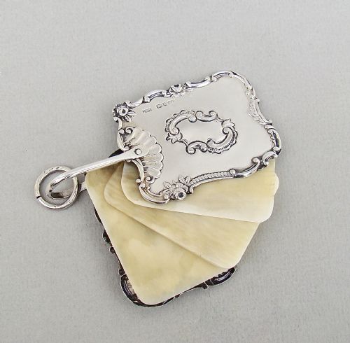 Rare Victorian Silver Dance Card Holder by Levi & Salaman, Birmingham 1893
