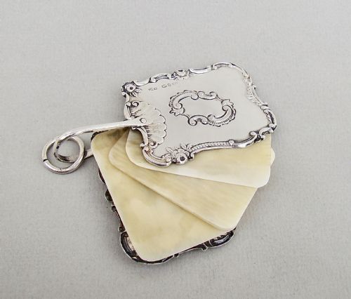 fig 3. RARE VICTORIAN SILVER DANCE CARD HOLDER BY LEVI & SALAMAN, BIRMINGHAM 1893